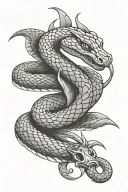 snake with scales with a dagger in its side tattoo design idea