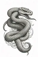 snake with scales with a dagger in its side tattoo design idea