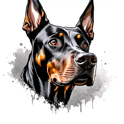 Doberman tattoo design idea