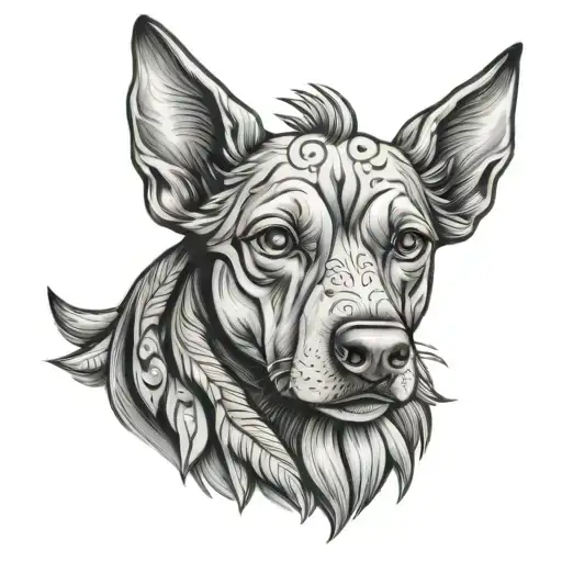 stoner dog tattoo design idea