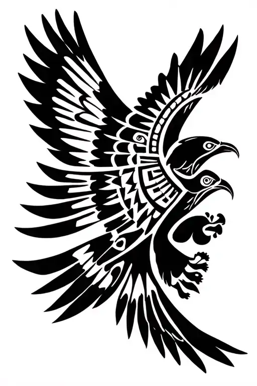 aboriginal art tattoo with wedge tail eagle flying tattoo design idea