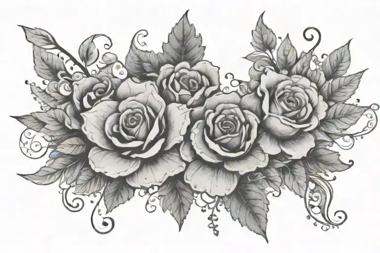 lace and flowers tattoo design idea
