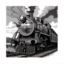 steam train engine front tattoo design idea