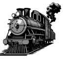 steam train engine front tattoo design idea