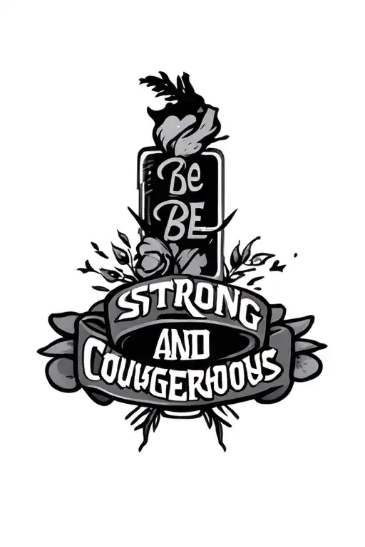 Be strong and courageous tattoo design idea