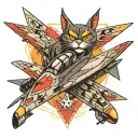 f-14 tomcat flying tattoo design idea