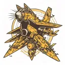 f-14 tomcat flying tattoo design idea
