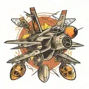 f-14 tomcat flying tattoo design idea