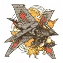 f-14 tomcat flying tattoo design idea
