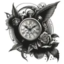 time, destiny and karama tattoo design idea