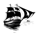 boat sailing tattoo design idea