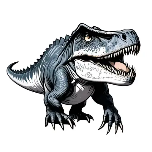 Julian Dean with dinosaur tattoo design idea