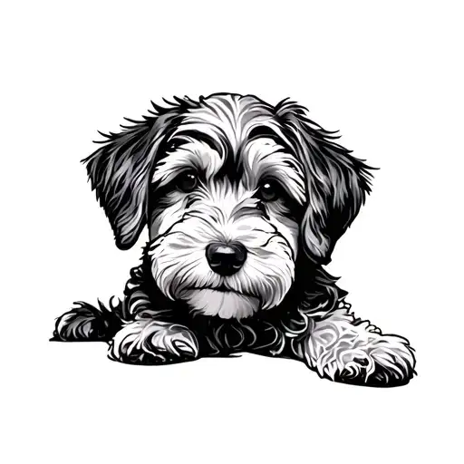 Goldendoodle tattoo design idea