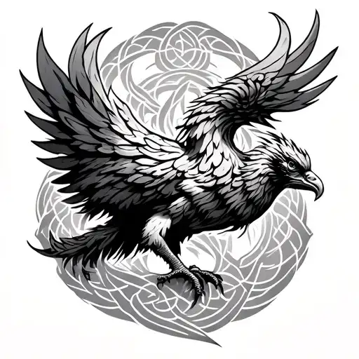 Celtic Phoenix tattoo design idea