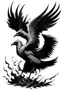 phoenix rising from ashes tattoo design idea