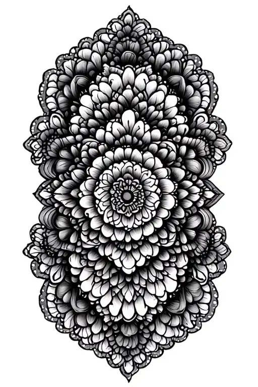 mandala lace beads intertwined tattoo design idea
