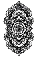 mandala lace beads intertwined tattoo design idea