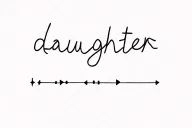 Simple, thin lined daughter written in Morse code with pieces Sagittarius Capricorn and Aquarius incorporated  tattoo design idea