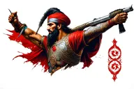 Turkish warrior tattoo design idea