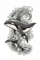 Killer Whale swimming alongside tattoo design idea