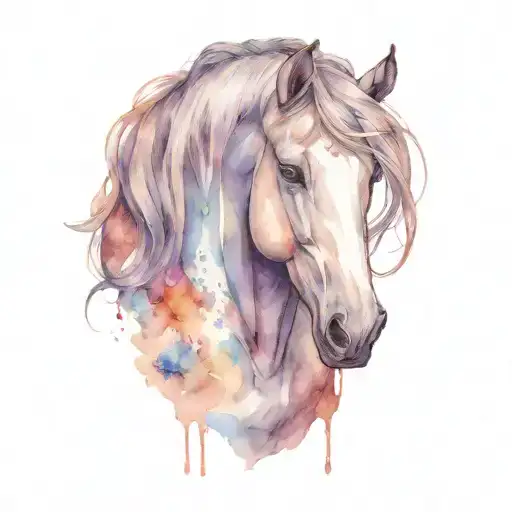 draft horse head tattoo design idea