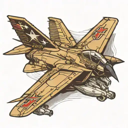 f-14 tomcat flying eagle tattoo design idea