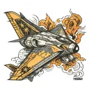 f-14 tomcat flying eagle tattoo design idea