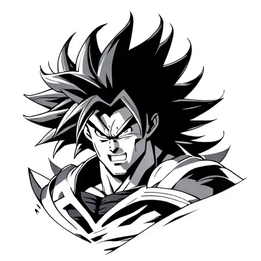 Broly going legendary super saiyan tattoo design idea