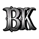 initials B and K with heart tattoo design idea