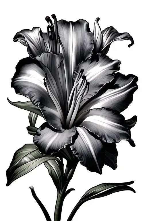 daylily tattoo design idea