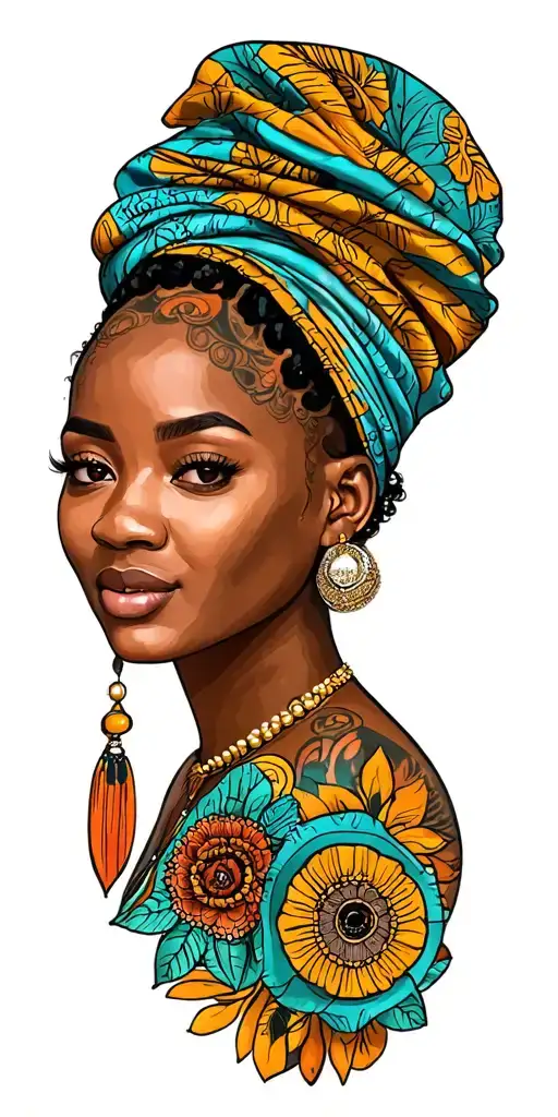 Africa women posing like tattoo design idea