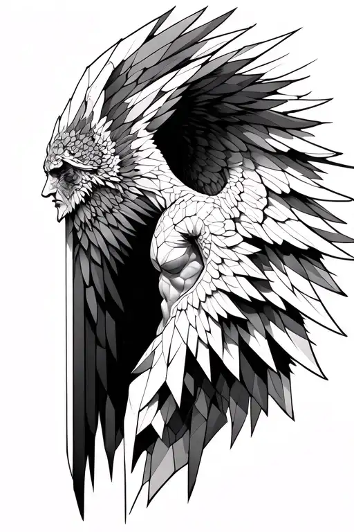 Arch Angel Michael hood tattoo design idea