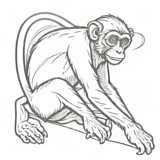 monkey full body tattoo design idea