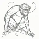 monkey full body tattoo design idea