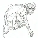 monkey full body tattoo design idea