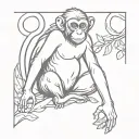 monkey full body tattoo design idea