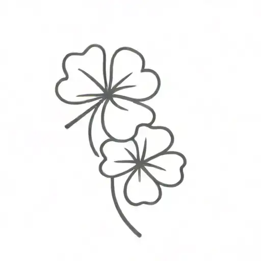 shamrock with 4 leaves black ink in style of ann_pokes (instagram) tattoo design idea