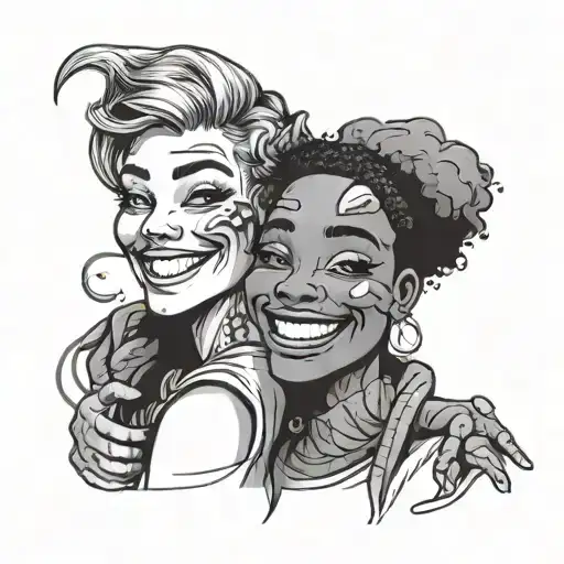 smiling friends tattoo design idea