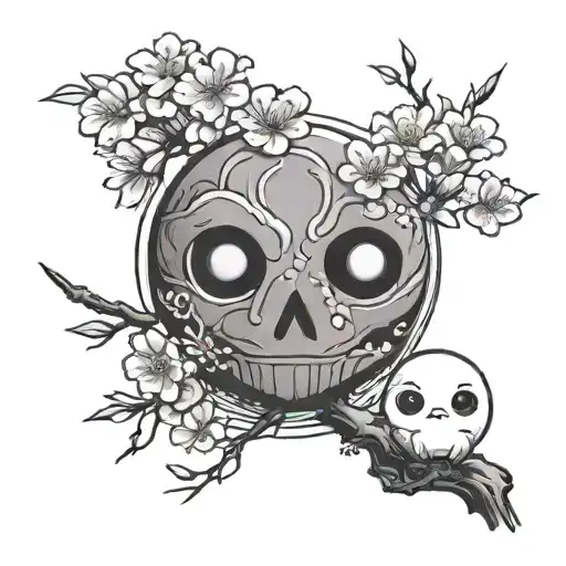 Sakura and Kodama tattoo design idea