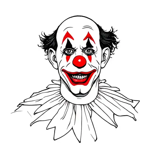 scary clown man tattoo design idea