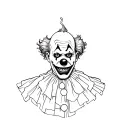 scary clown man tattoo design idea