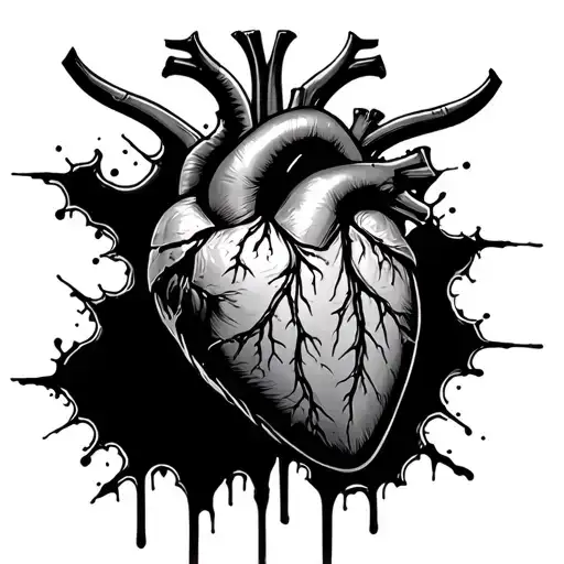 daredevil logo bleeding human heart tattoo design idea