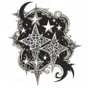 overlapping shooting stars tattoo design idea