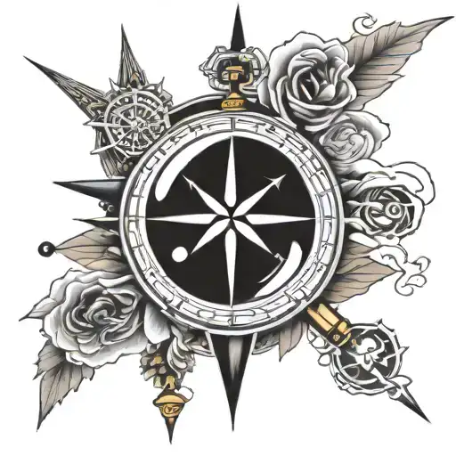 compass tattoo design idea