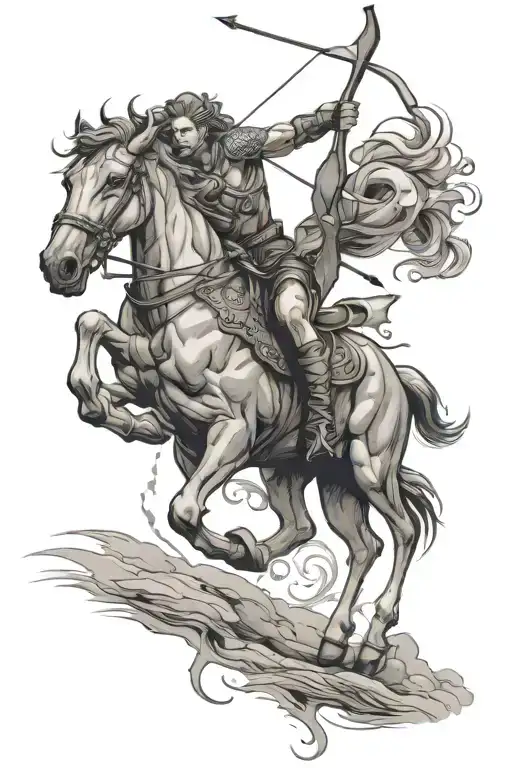 centaur archer shooting arrows tattoo design idea