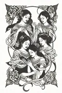 the fates spinning the thread tattoo design idea