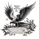 phoenix with sobriety date and something about wife arm sleeve tattoo design idea