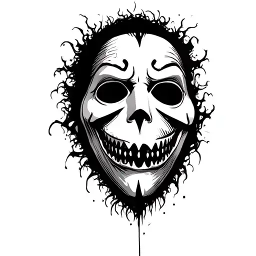 Framed mask from a scary movie tattoo design idea