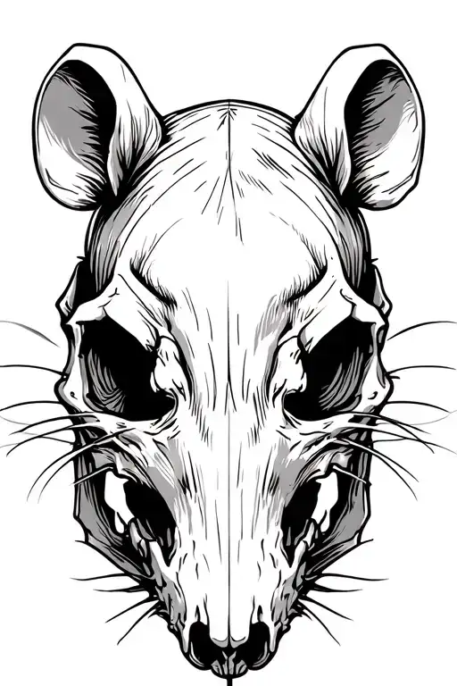 rat skull tattoo design idea