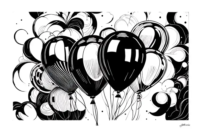 NF balloons tattoo design idea